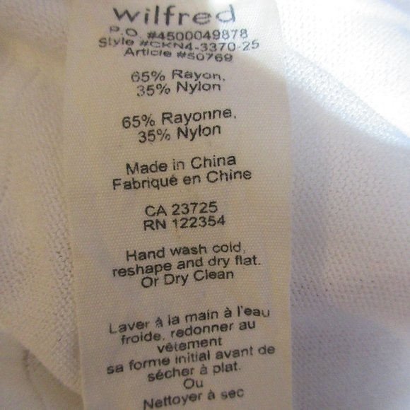 Aritzia Wilfred Top Asymmetrical Women's Relaxed Fit White Long Sleeves medium - Picture 8 of 8